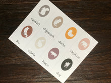 Load image into Gallery viewer, animal cameo flashcards printout preview