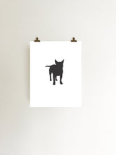 Load image into Gallery viewer, boston terrier art print in black and white hanging from clips
